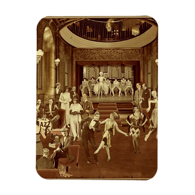 Pussel Art Deco Natt Klubb Magnet (Vertikal)