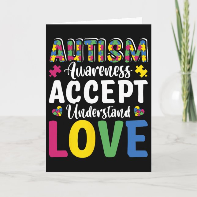 Pussel Autism Acceptans Förstå Kärlek Funktionsvar Kort (Framsida)