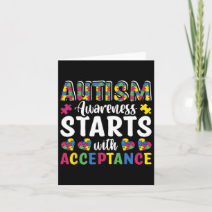 Pussel Autism Awareness Accepterar Kärlek Dis Kort