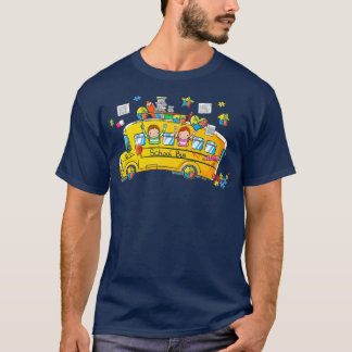 Pussel Autism Awareness School Buss Driver Autisti T Shirt
