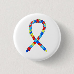 Pussel Autism - medvetande Ribbon Anpassningsbar A Knapp