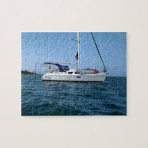 Pussel av en Starjewel segelbåten på ankaret