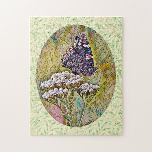 Pussel av fastnat glas Stil Butterfly (Vertikal)