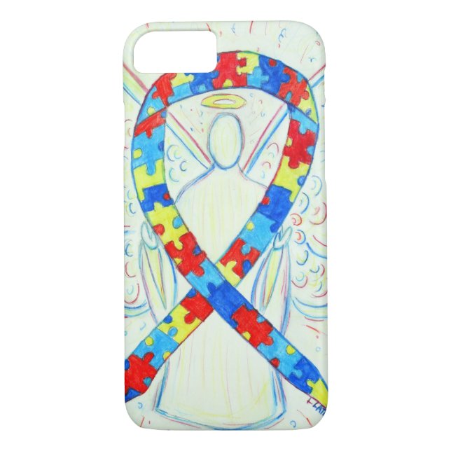 Pussel Awareness Ribbon Angel Anpassningsbar iPhon Case-Mate iPhone Skal (Baksida)