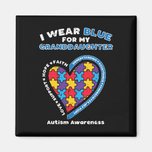 Pussel Bära Blue för mordotter Autism Awarenes Magnet