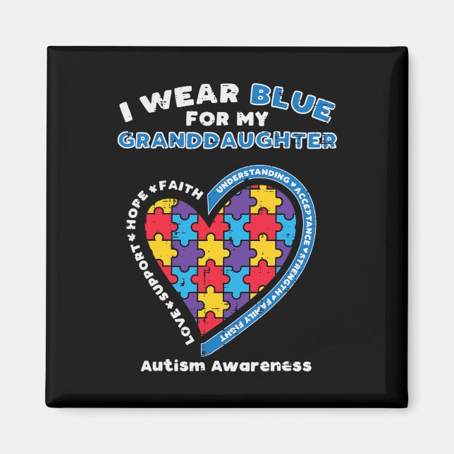 Pussel Bära Blue för mordotter Autism Awarenes Magnet (Framsidan)