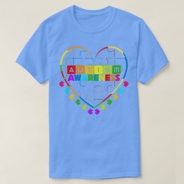 Pussel Biet Heart Autism Awareness T Shirt (Design framsida)