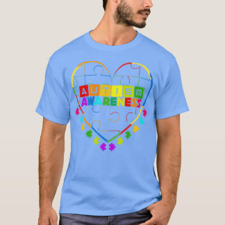 Pussel Biet Heart Autism Awareness T Shirt