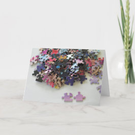 Pussel biet på ett kort saknas