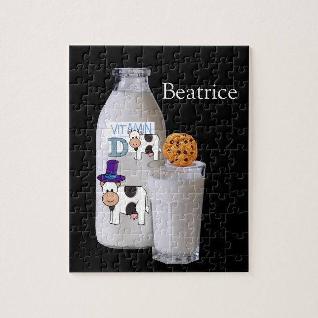 Pussel Black Mjölk Vitamin D Chocolate Chip Cow (Vertikal)