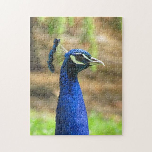 Pussel - Blue Peacock Head (Vertikal)