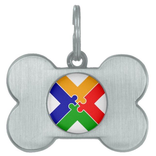 Pussel Bokstav X Monogram ID-bricka Husdjur (Framsidan)