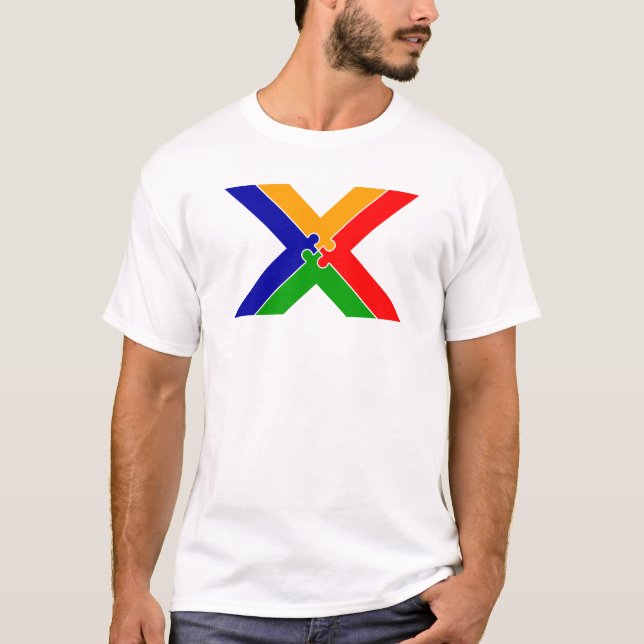 Pussel Bokstav X Monogram T Shirt (Framsida)