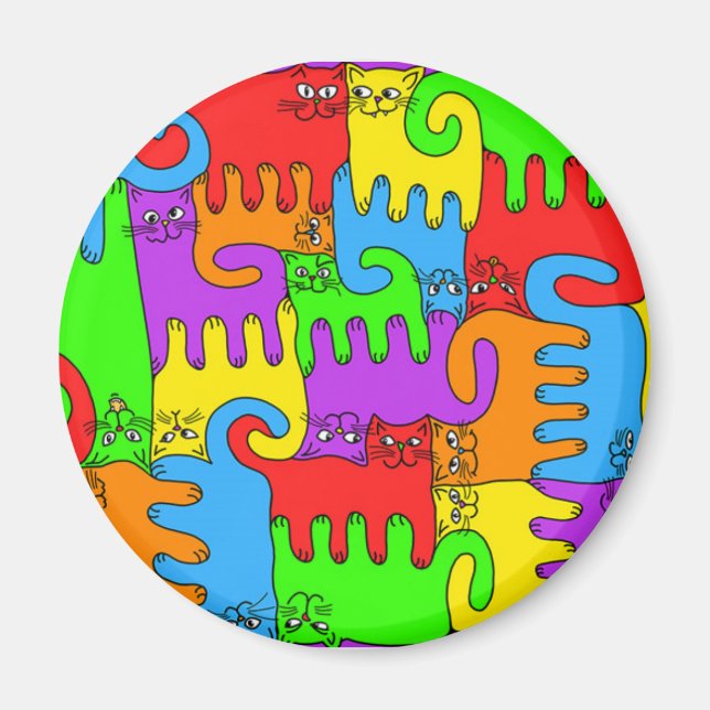 Pussel Cats ’Rainbow’ 1 magnet (Framsidan)