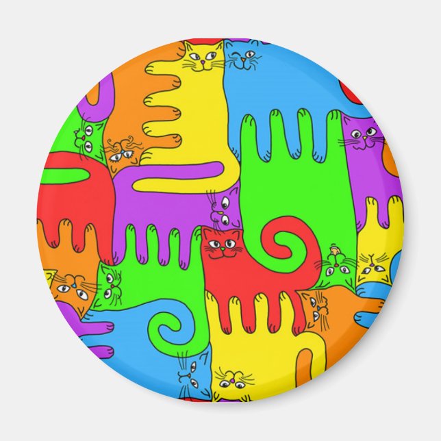 Pussel Cats ’Rainbow’ 2 magnet (Framsidan)