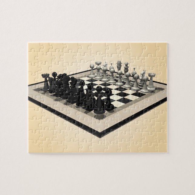 Pussel: Chessboard och Chess Biet Pussel (Horisontell)