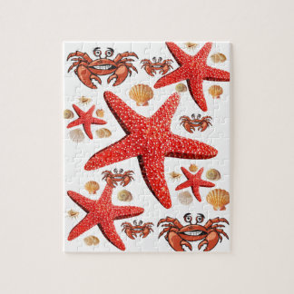 Pussel Crab Starfish Beach-Snäckor