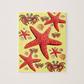 Pussel Crab Starfish Beach-Snäckor