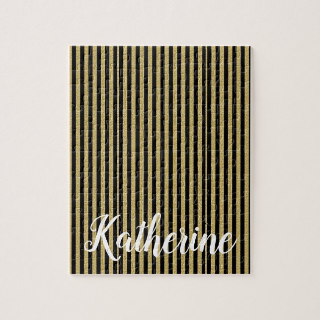 Pussel-Daisyn guld och Svarta Rand Pussel (Vertikal)