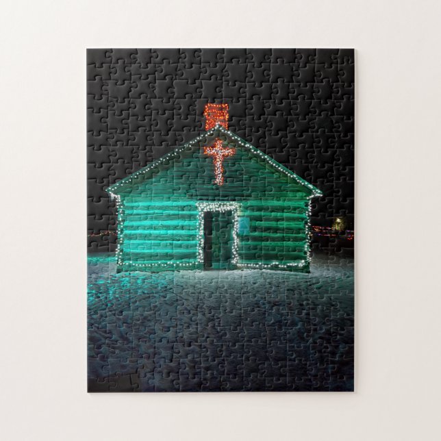 Pussel - dekorerad med Ljus och Kor - jul (Vertikal)