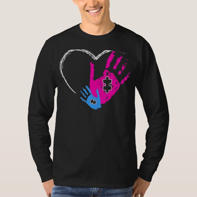 Pussel Delar Autism Awareness Day Kärlek Support M T Shirt (Framsida)