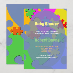 Pussel Delar Boy Baby Shower Inbjudningar