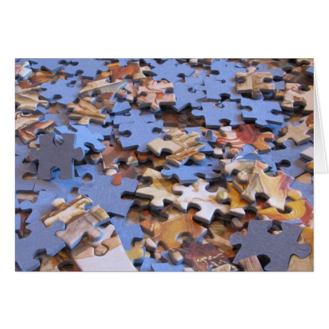 Pussel Delar Hälsningskort (Framsidan Horizontal)