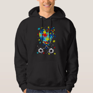 Pussel Delar Heart Soccer Sport Autism Awareness Hoodie