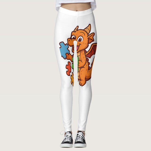 Pussel-dragonger Leggings (Framsida)