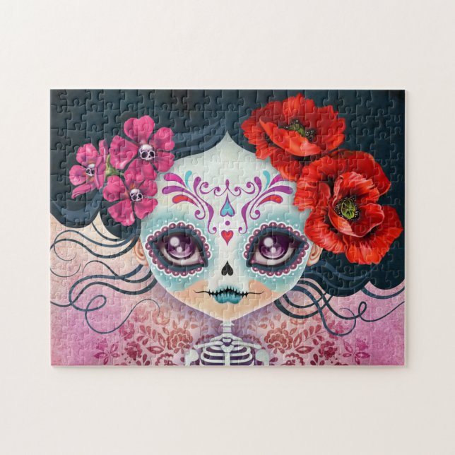 Pussel för Amelia Calavera sockerskalle (Horisontell)