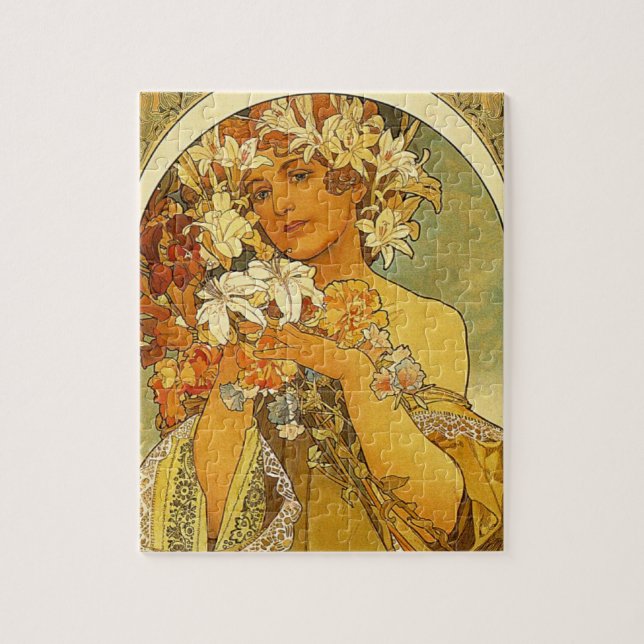 Pussel för art nouveauAlphonse Mucha blomma (Vertikal)