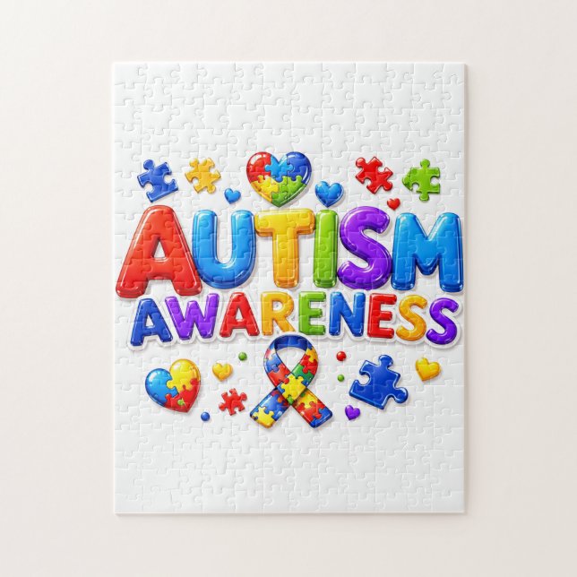 Pussel för autismmedvetande för barn (Vertikal)