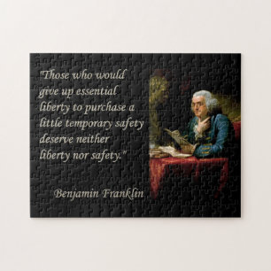 Pussel för Ben Franklin frihetcitationstecken
