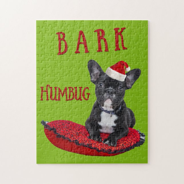 Pussel för bulldogg för julSKÄLLHumbug franskt (Vertikal)