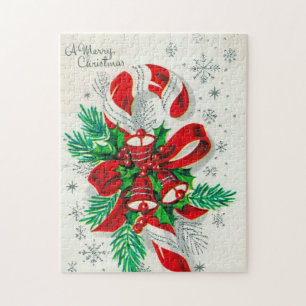 Pussel för candy cane för vintagejul retro