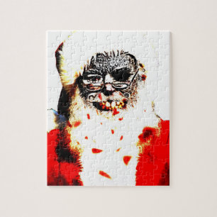 Pussel för det ZombieSanta 8x10 fotoet med gåvan
