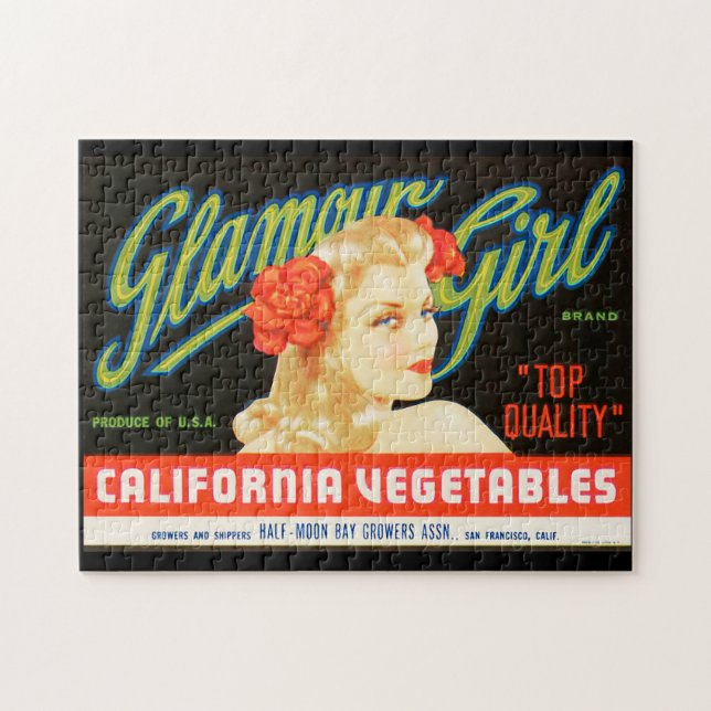 Pussel för etikett 2 för vintagefruktlåda (Horisontell)