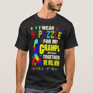 Pussel för farfar Autism Acceptans Tillsammans W T Shirt