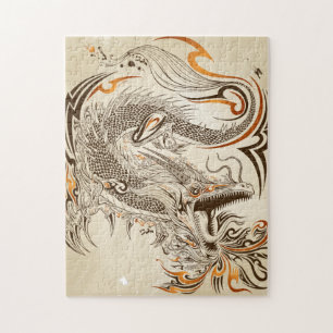 Pussel för foto för drake 10x14 för tatueringHenna