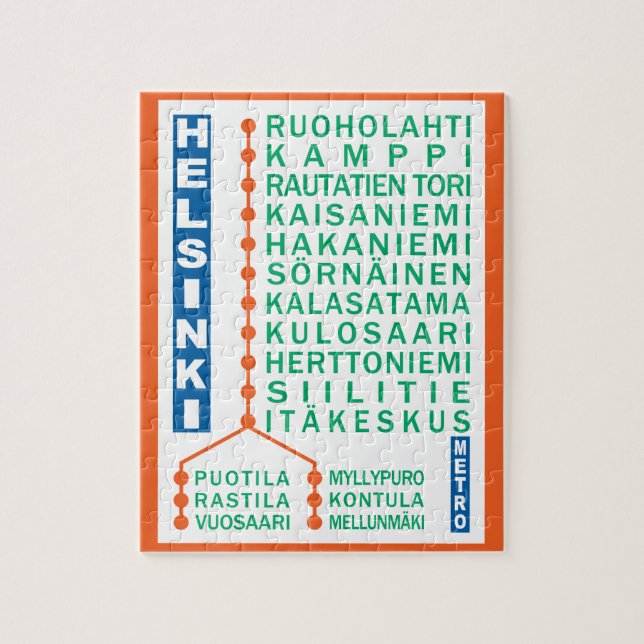 Pussel för Helsingfors Metrostationer (Vertikal)