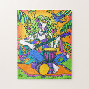 Pussel för Hippie "för melodi" regnbågegitarr