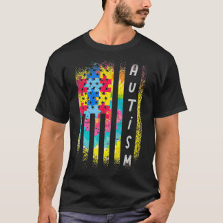 Pussel för inspirationell Flagga Autism T Shirt