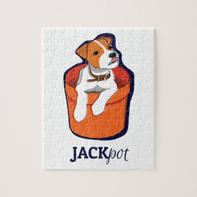 Pussel "för Jackpot" jackRussell Terrier (Vertikal)