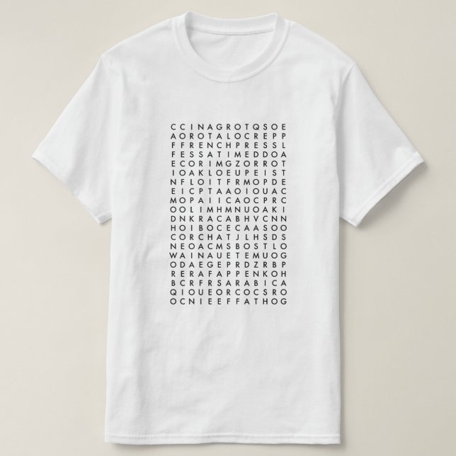 pussel för kaffeordsökande t-shirt (Design framsida)
