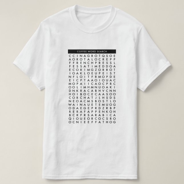 pussel för kaffeordsökande tee shirt (Design framsida)
