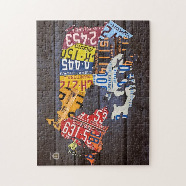 Pussel för Kanada registreringsskyltkarta (Vertikal)