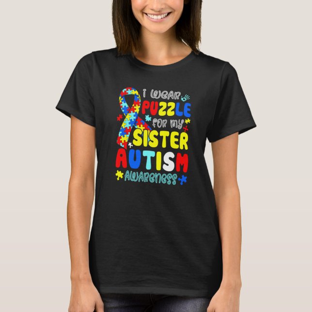 Pussel för min syster Autism Acceptans Barn T Shirt (Framsida)