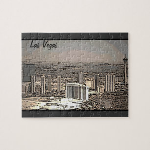 Pussel för stad för Las Vegas vintage sceniskt