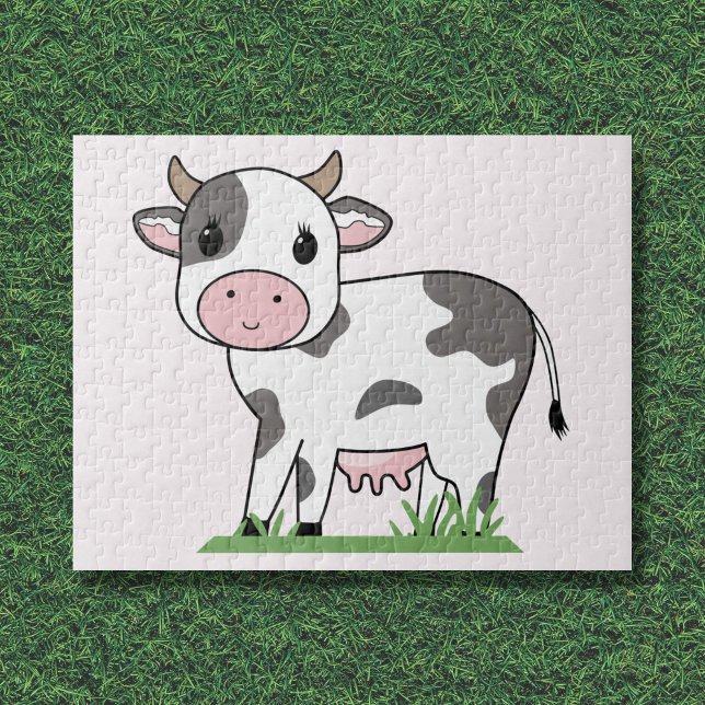 Pussel för Tecknad av kåpa (Cute Cow Cartoon Puzzle)