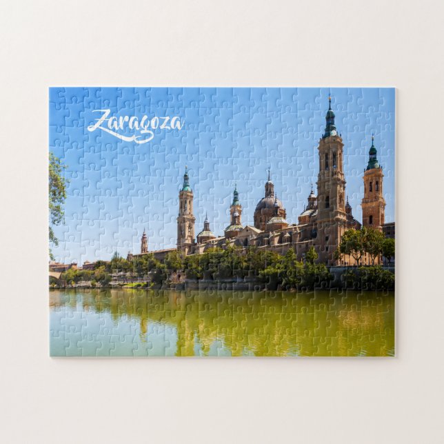 Pussel för Zaragoza Spanien beställnings- textfoto (Horisontell)